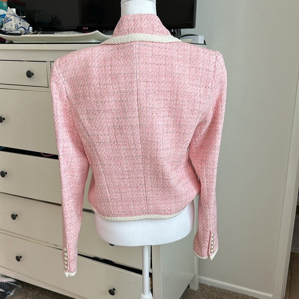 NWT Generation Love 💕 Pink Tweed Lenore Jacket with Pearl Buttons - size Medium - Picture 4 of 10
